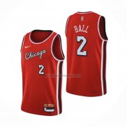 Camiseta Chicago Bulls Lonzo Ball NO 2 Ciudad 2021-22 Rojo